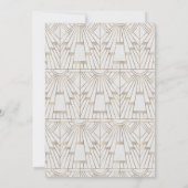 20代向けロイヤルフルール・ド・リス アートデコ ゴールド ホワイト ウェディング 招待状 (裏面)