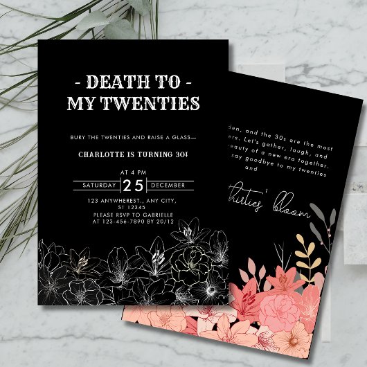 20代30歳の誕生日にミニマルな死 招待状