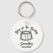 20代30歳の誕生日を迎えるブラックボウ キーホルダー (裏面)