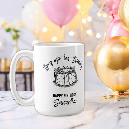 20代30歳の誕生日を迎えるブラックボウ コーヒーマグカップ