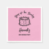 20代30歳の誕生日を迎えるブラックボウ スタンダードカクテルナプキン (正面)