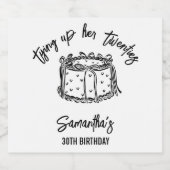 20代30歳の誕生日を迎えるブラックボウ スパークリングワインラベル (シングルラベル)