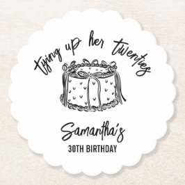 20代30歳の誕生日を迎えるブラックボウ ペーパーコースター