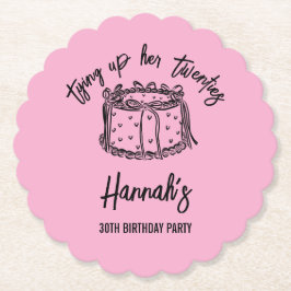 20代30歳の誕生日を迎えるブラックボウ ペーパーコースター