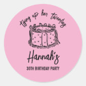 20代30歳の誕生日を迎えるブラックボウ ラウンドシール (正面)