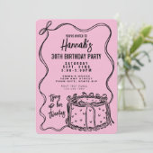 20代30歳の誕生日を迎えるブラックボウ 招待状 (スタンド正面)