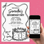 20代30歳の誕生日を迎えるブラックボウ 招待状