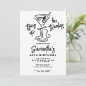 20代30歳の誕生日を迎える白黒 招待状 (スタンド正面)