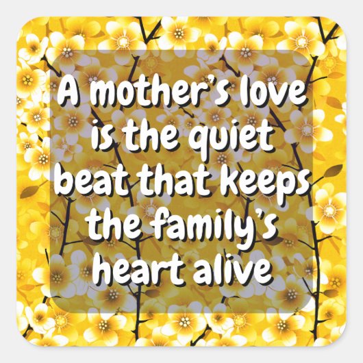 20個分のフローラ母引用文 | かわいいママ スクエアシール (正面)