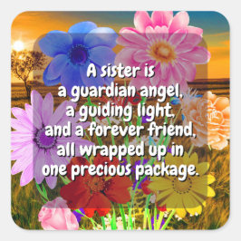 (20個)花エレガントと姉妹引用文 | 特殊 スクエアシール