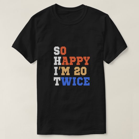 20倍の誕生日ユーモア Tシャツ (デザイン正面)