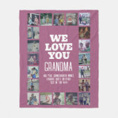 20写真コラージュ – 私たちはおばあちゃんの愛 フリースブランケット (正面)