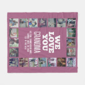 20写真コラージュ – 私たちはおばあちゃんの愛 フリースブランケット (正面(横))