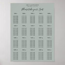 20卓テーブル席次表 Sage Green ポスター