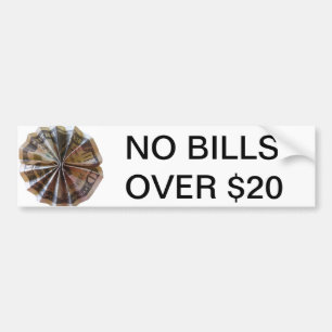 $20印上の手形無し バンパーステッカー