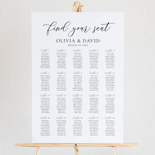 20台のエレガントテーブルで座席表を見つける ポスター