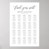 20台のエレガントテーブルで座席表を見つける ポスター (正面)