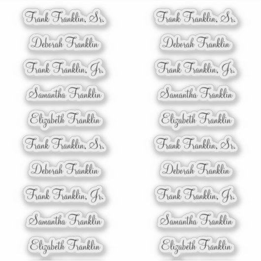 20名書道モダンエレガント シール (正面)