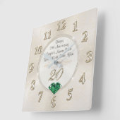 20周パーソナライズされた年記念の素晴らしい贈り物、時計 スクエア壁時計 (傾斜)