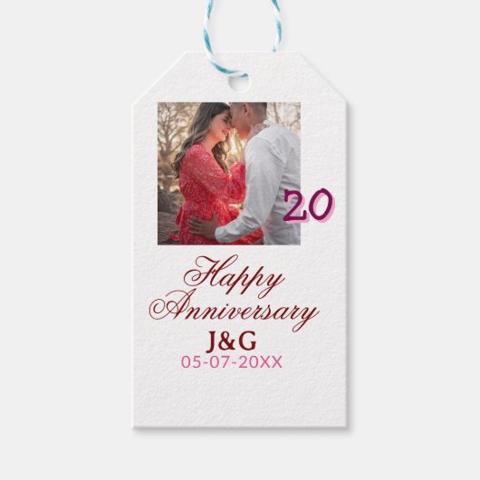 20周年おめでとうございます フォト追加 データ ギフトタグ (正面)