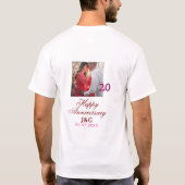 20周年おめでとうございます 記念日 フォトフレーム Tシャツ (裏面)