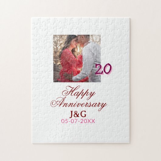 20周年おめでとうございます 記念日 フォト追加 ジグソーパズル (縦)