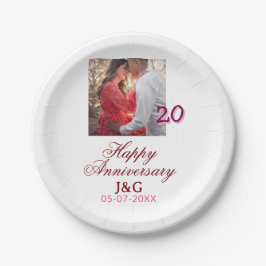 20周年おめでとうございます 記念日 フォト追加 ペーパープレート