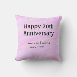 20周年おめでとうピンクパープルな名前のボール クッション