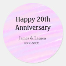 20周年おめでとうピンクパープルパステル名前ボル