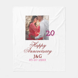 20周年おめでとう フォトフレーム 結婚記念日 フリースブランケット