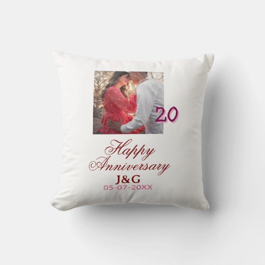 20周年おめでとう 写真を追加してね クッション (正面)