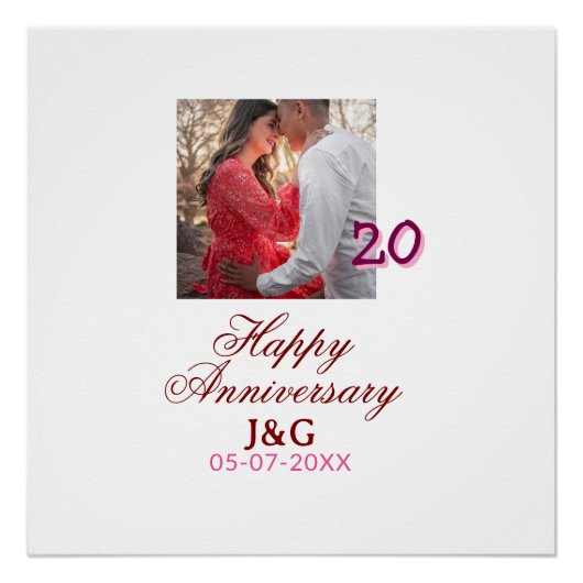 20周年おめでとう 写真を追加して ポスター (正面)