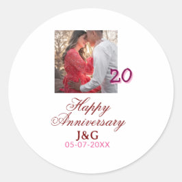 20周年おめでとう 写真を追加して ラウンドシール