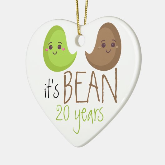 20周年おもしろい結婚した結婚の セラミックオーナメント (左)