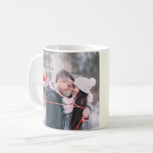 20周年の黄色いダイヤモンドのハートカスタム写真 コーヒーマグカップ (正面左)