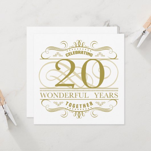 20周年を祝う カード (正面/裏面インサイチュ)
