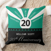 20周年を迎えるパーソナライズされたビジネス従業員記念日 クッション (ブランケット)