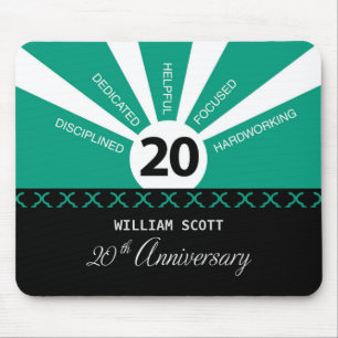 20周年を迎えるパーソナライズされたビジネス従業員記念日 マウスパッド