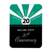 20周年を迎えるパーソナライズされたビジネス従業員記念日 マグネット (縦)