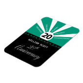 20周年を迎えるパーソナライズされたビジネス従業員記念日 マグネット (左側)