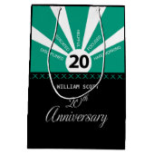 20周年を迎えるパーソナライズされたビジネス従業員記念日 ミディアムペーパーバッグ (裏面)