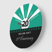 20周年を迎えるパーソナライズされたビジネス従業員記念日 ラージ壁時計 (傾斜)