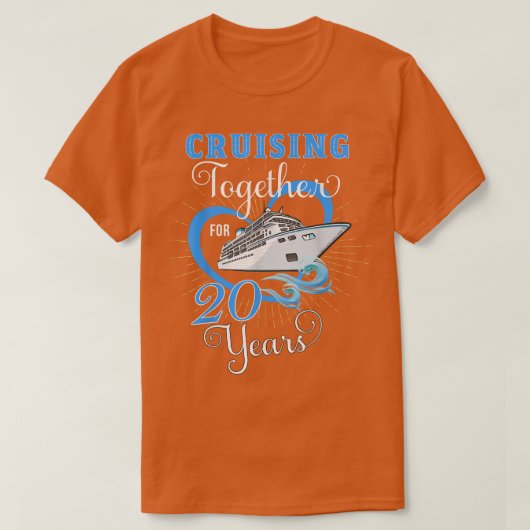 20周年を迎える結婚クルージング Tシャツ (デザイン正面)