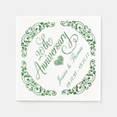 20周年エメラルドウェディングアニバーサリーペーパーナプキン スタンダードカクテルナプキン (正面)