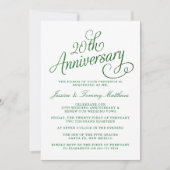20周年エメラルド結婚記念日の招待状 招待状 (正面)
