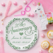 20周年エメラルド結婚記念日ペーパープレート ペーパープレート (パーティー)