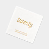 20周年エレガント金結婚箔ナプキンス 箔ナプキン (左)