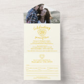 20周年ゴールデンダイヤモンド婚約記念日への返信の写真です オールインワン招待状 (内側)