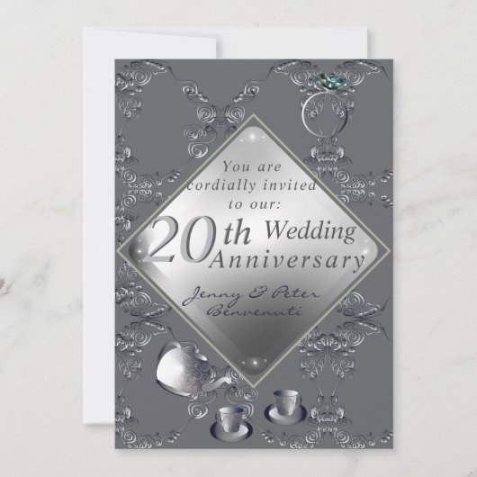 20周年プラチナエメラルド記念日 招待状 (正面)