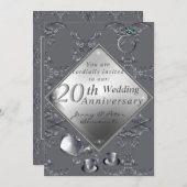 20周年プラチナエメラルド記念日 招待状 (正面/裏面)